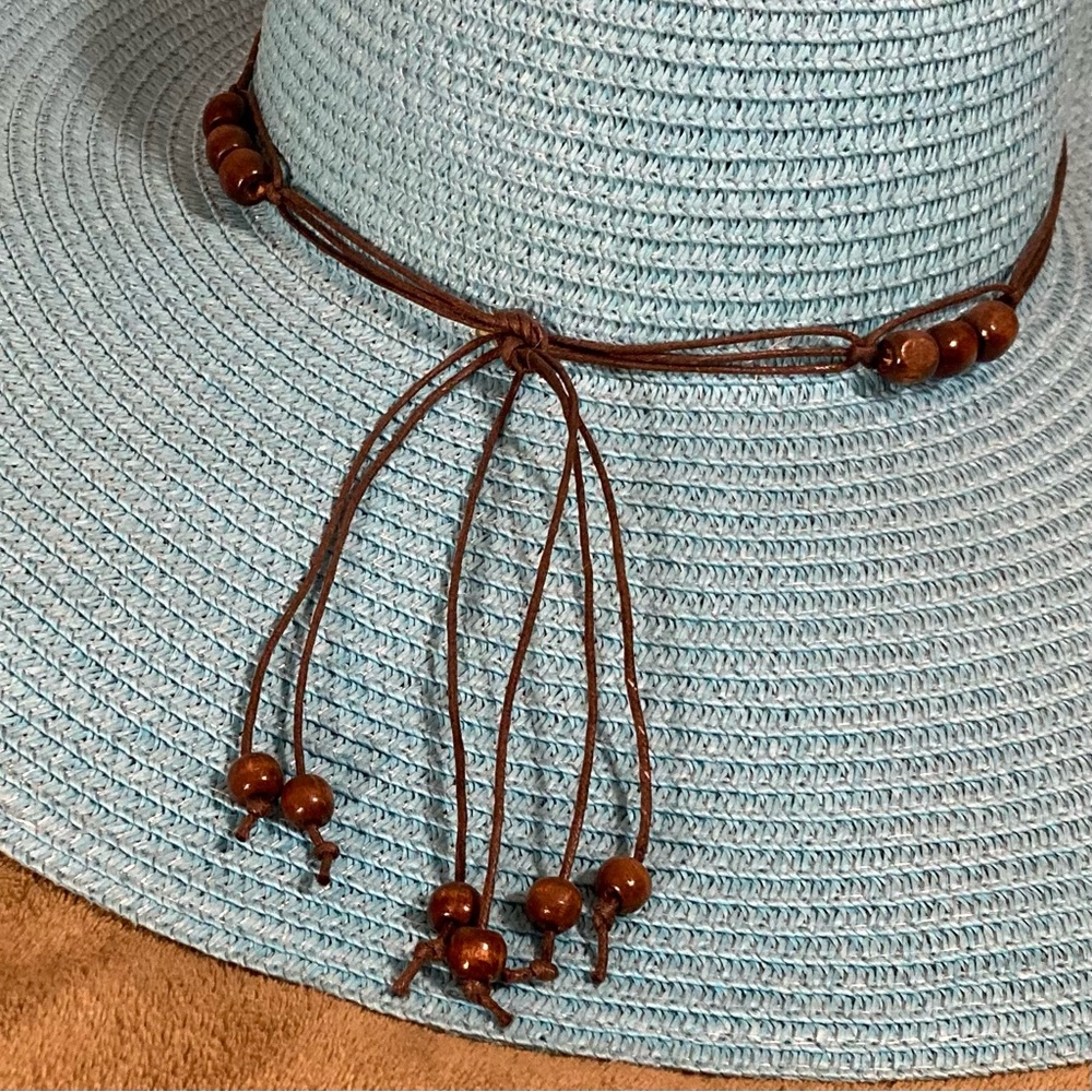 NWOT A & O International Vintage 80s 90s Sun Hat Blue Women's One Size - Picture 3 of 9